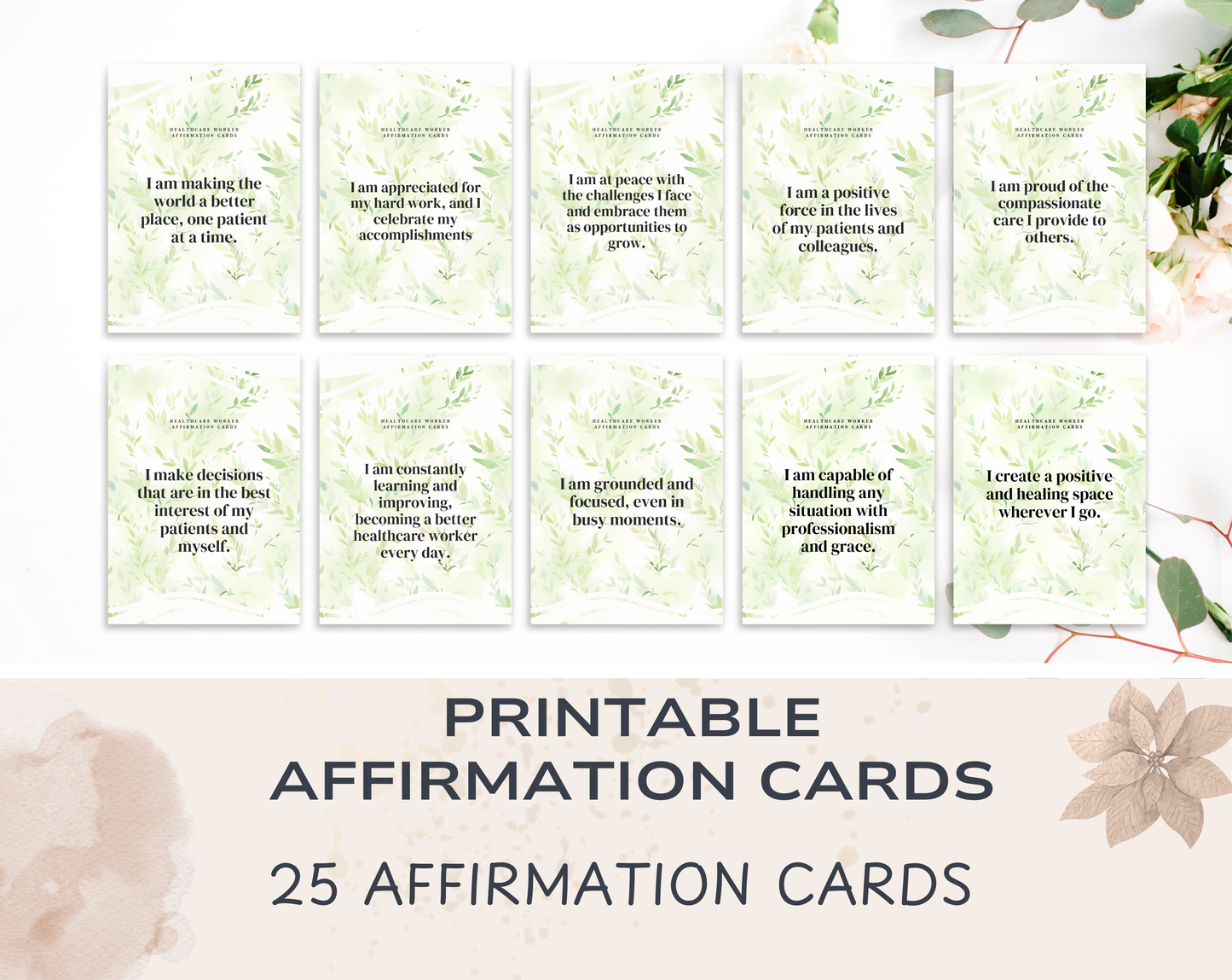 25 Healthcare Worker Affirmation Cards