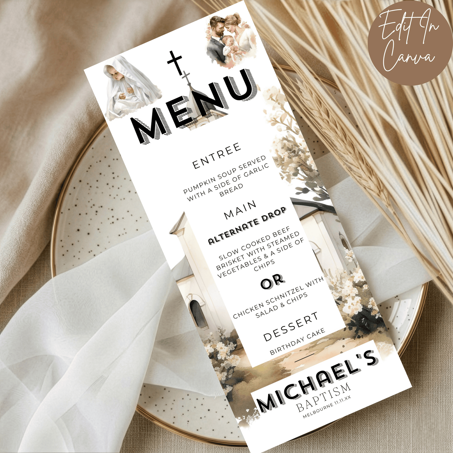 Baptism Menu Male