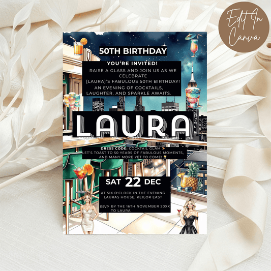 50th Birthday Female Invitation