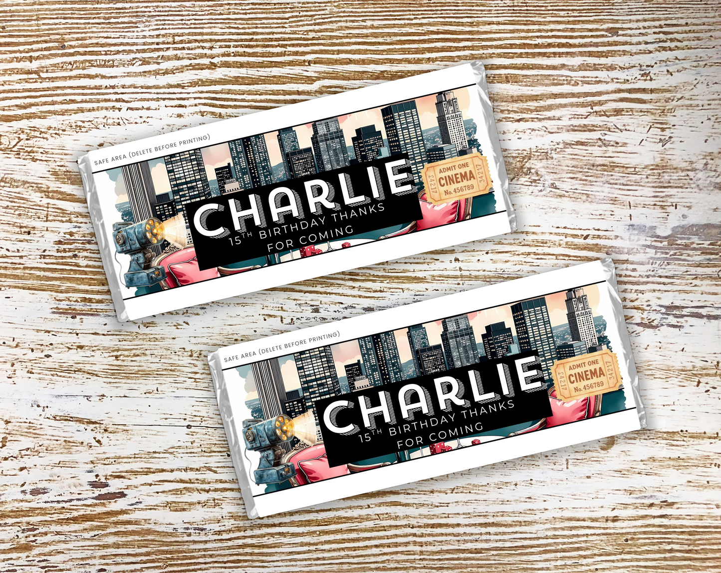 15th Birthday Chocolate Bar Wrapper Male