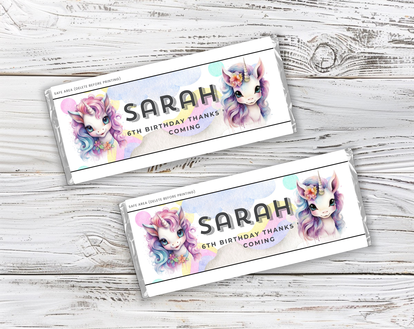 6th Birthday Chocolate Bar Wrapper Female