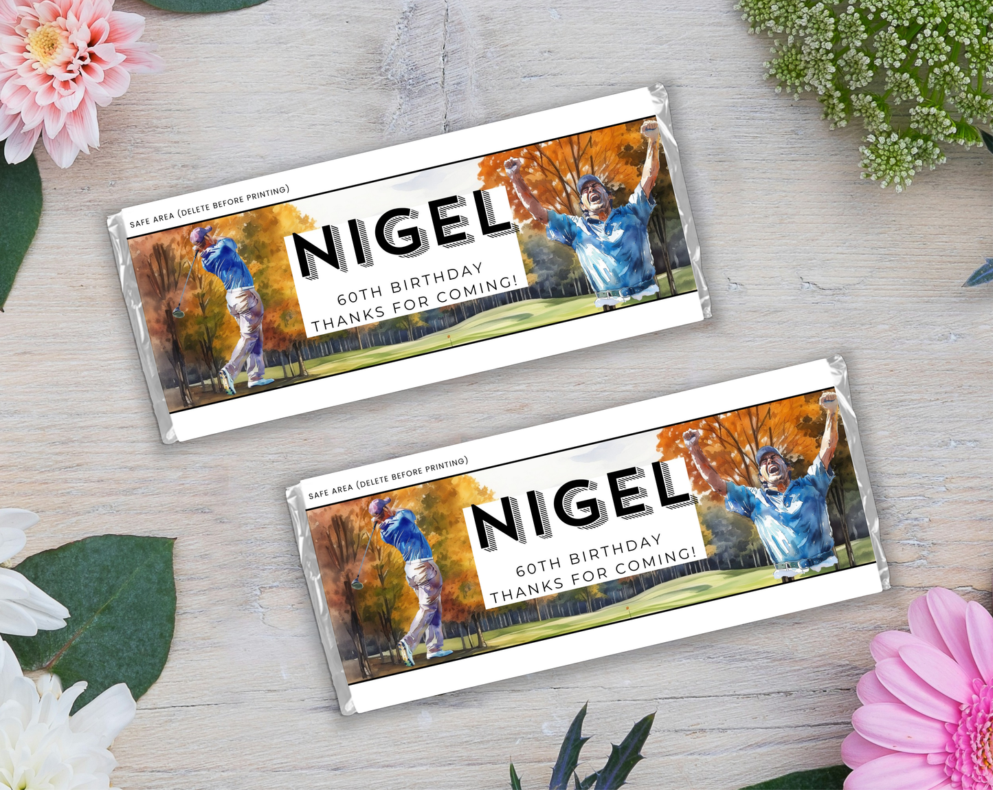 60th Birthday Chocolate Bar Wrapper