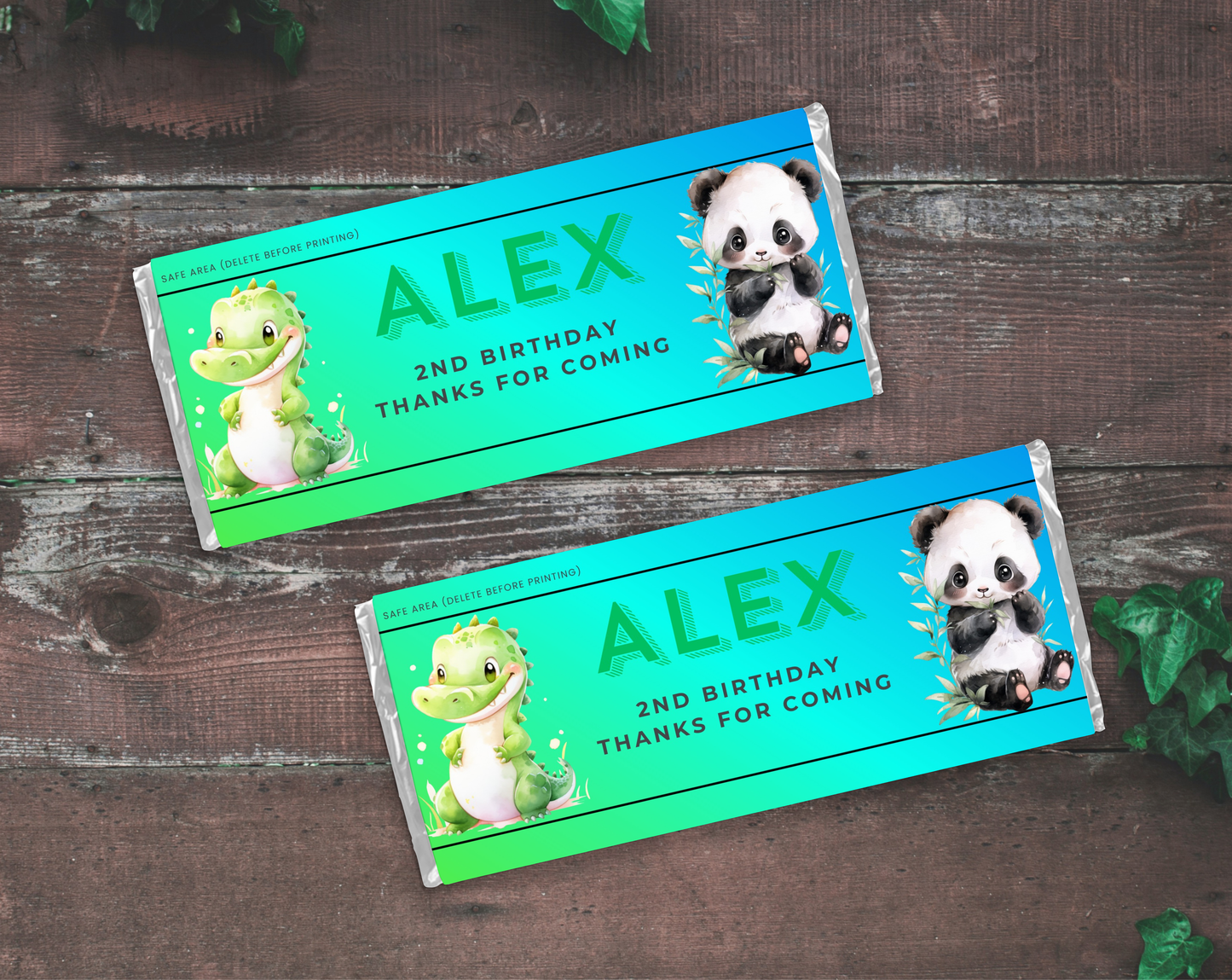 2nd Birthday Chocolate Bar Wrapper Male