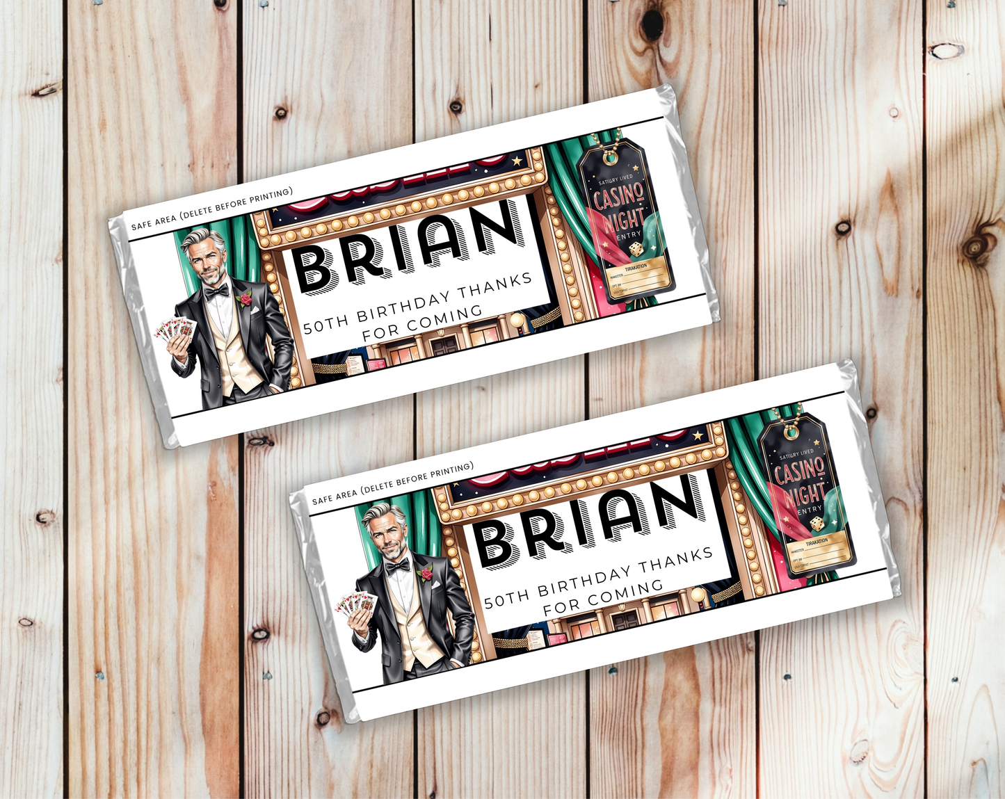 50th Birthday Chocolate Bar Wrapper Male