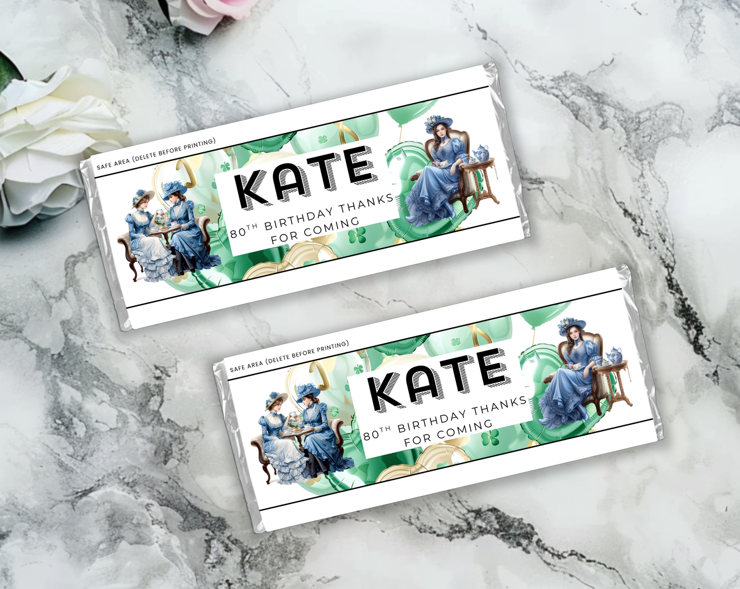 80th Birthday Chocolate Bar Wrapper