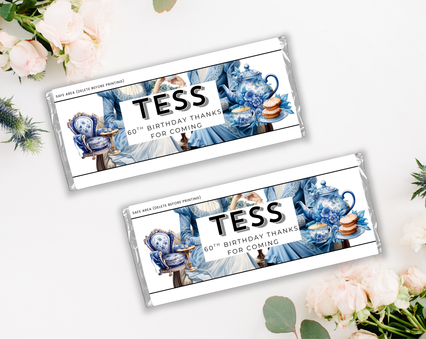 60th Birthday Chocolate Bar Wrapper Female