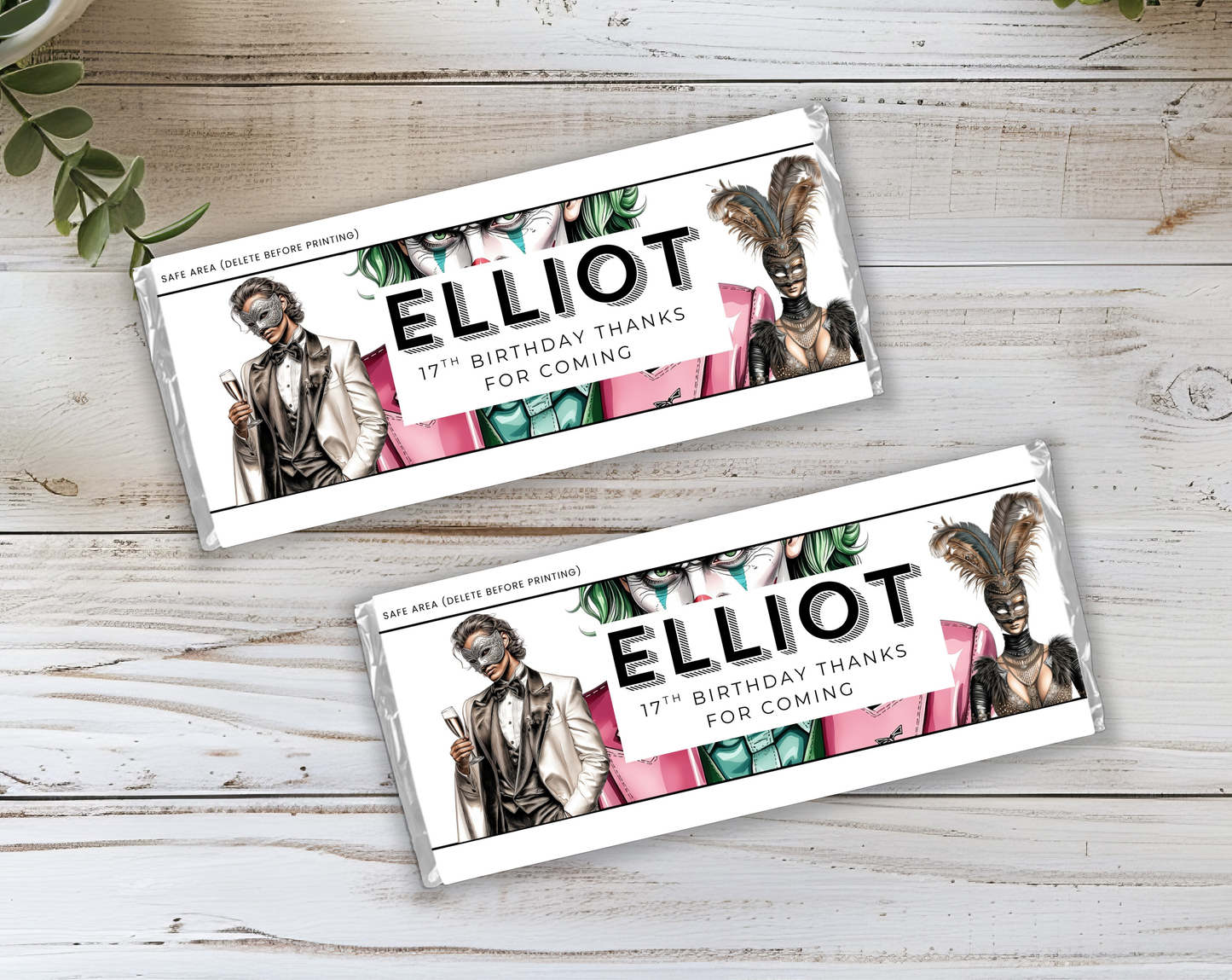17th Birthday Chocolate Bar Wrapper Male