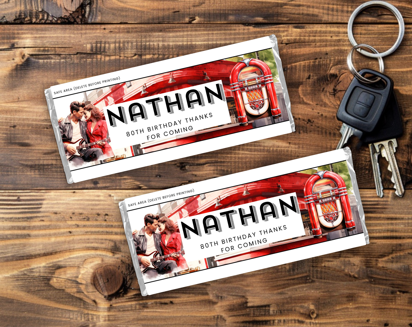 80th Birthday Chocolate Bar Wrapper Male