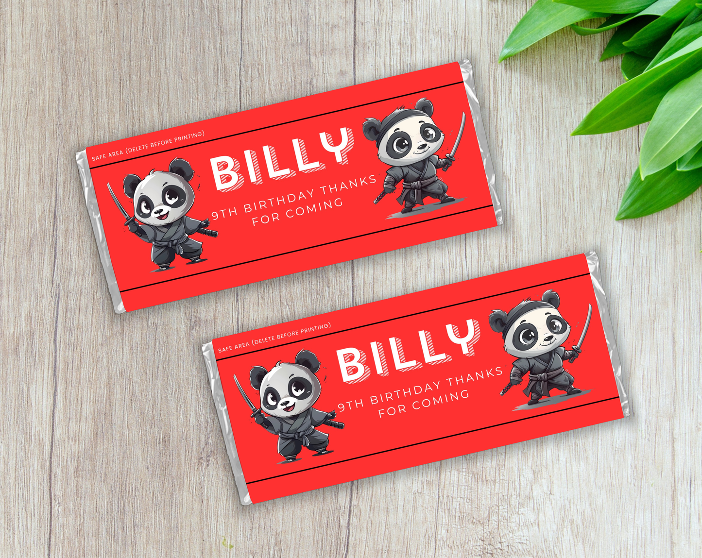 9th Birthday Chocolate Bar Wrapper