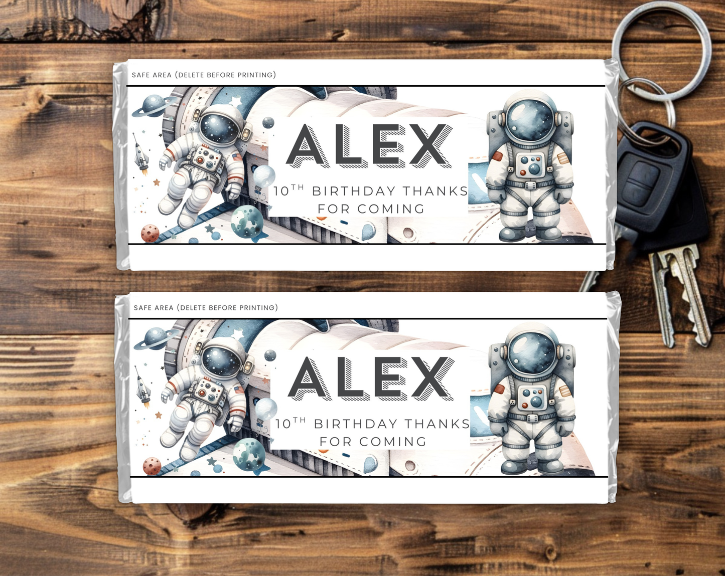 10th Birthday Chocolate Bar Wrapper Male