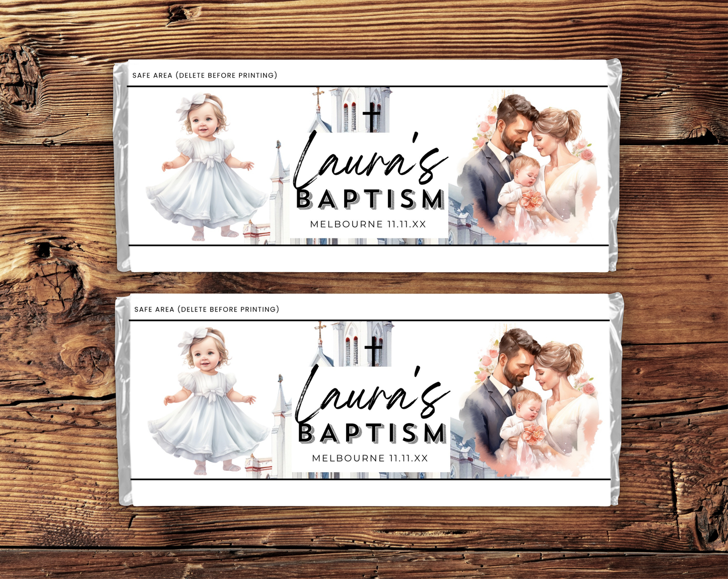 Baptism Hershey Chocolate Bar Wrapper Female