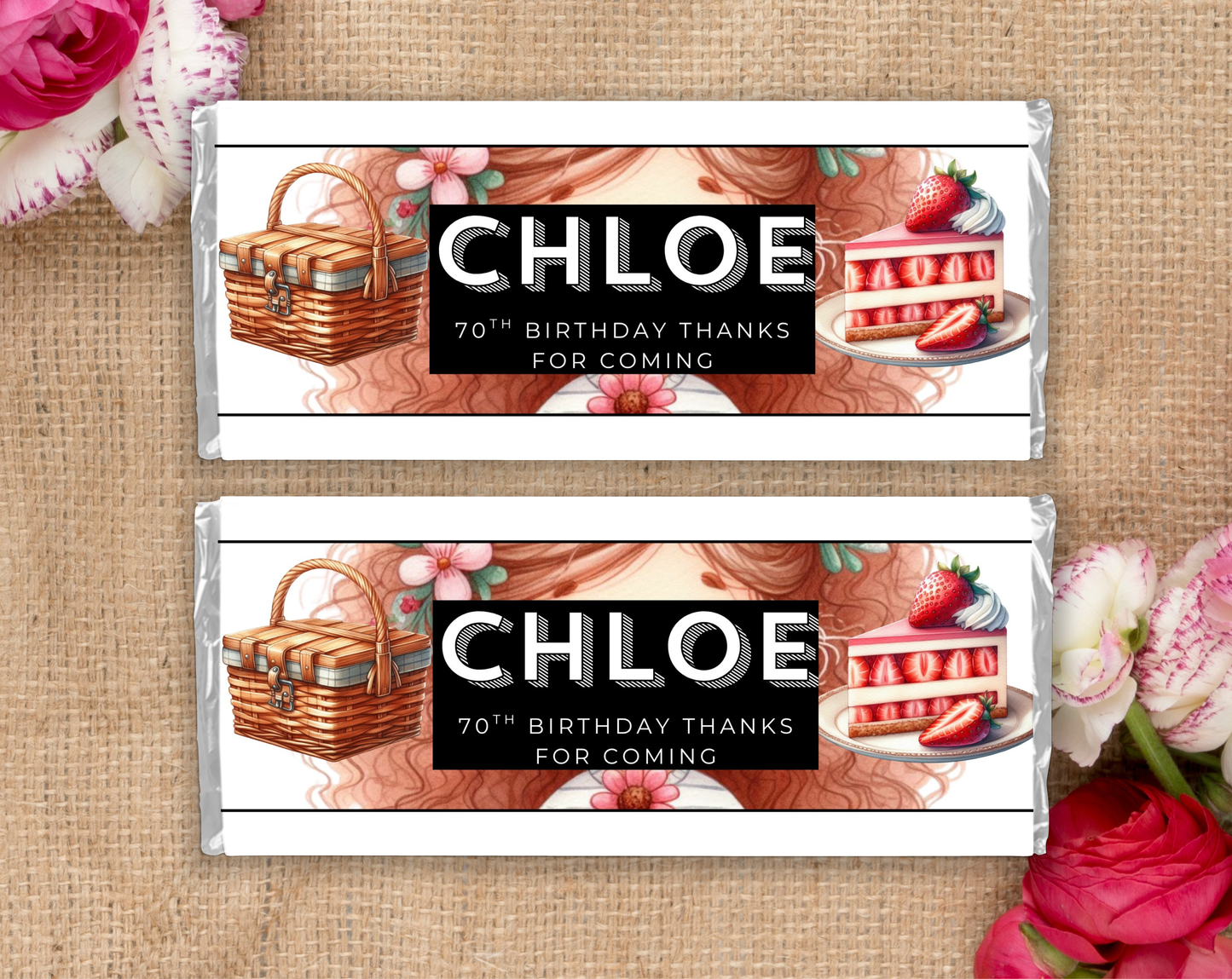70th Birthday Chocolate Bar Wrapper