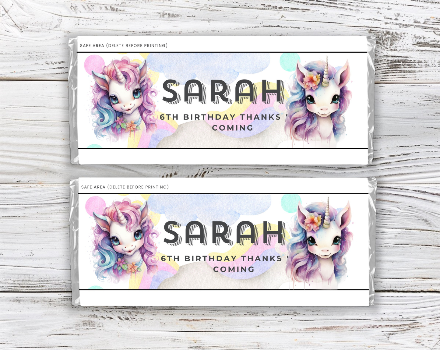 6th Birthday Chocolate Bar Wrapper Female