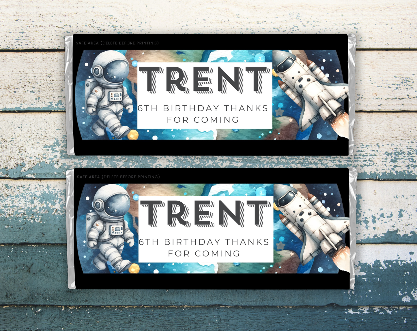 6th Birthday Chocolate Bar Wrapper