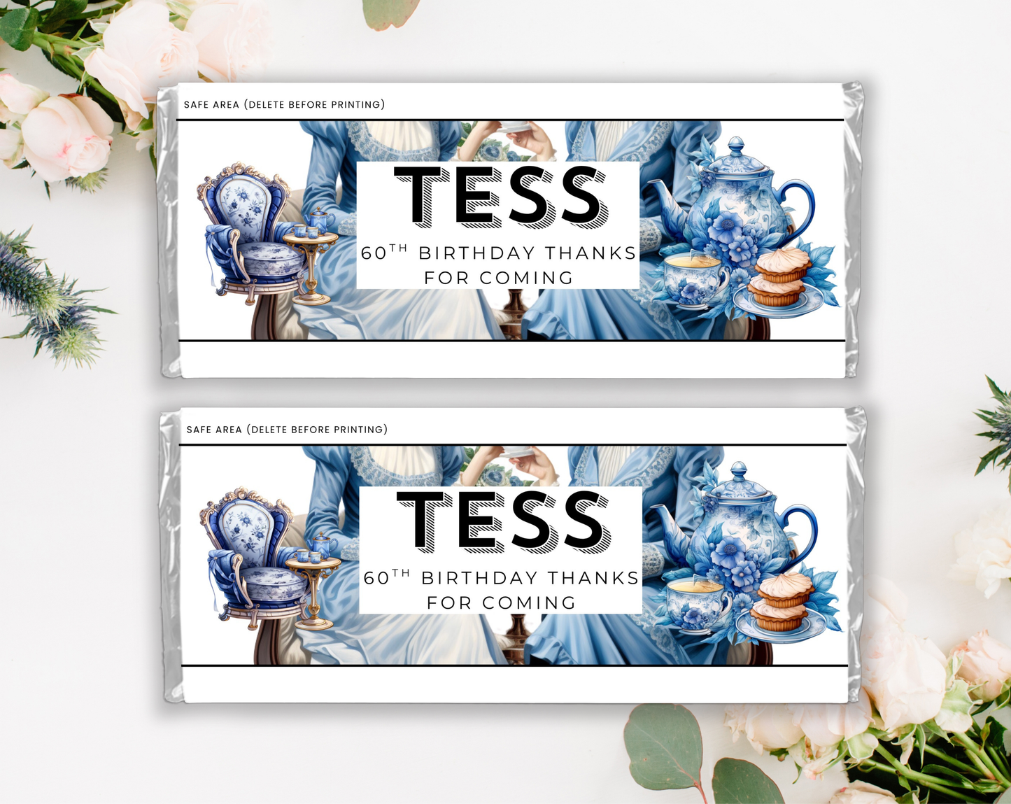 60th Birthday Chocolate Bar Wrapper Female