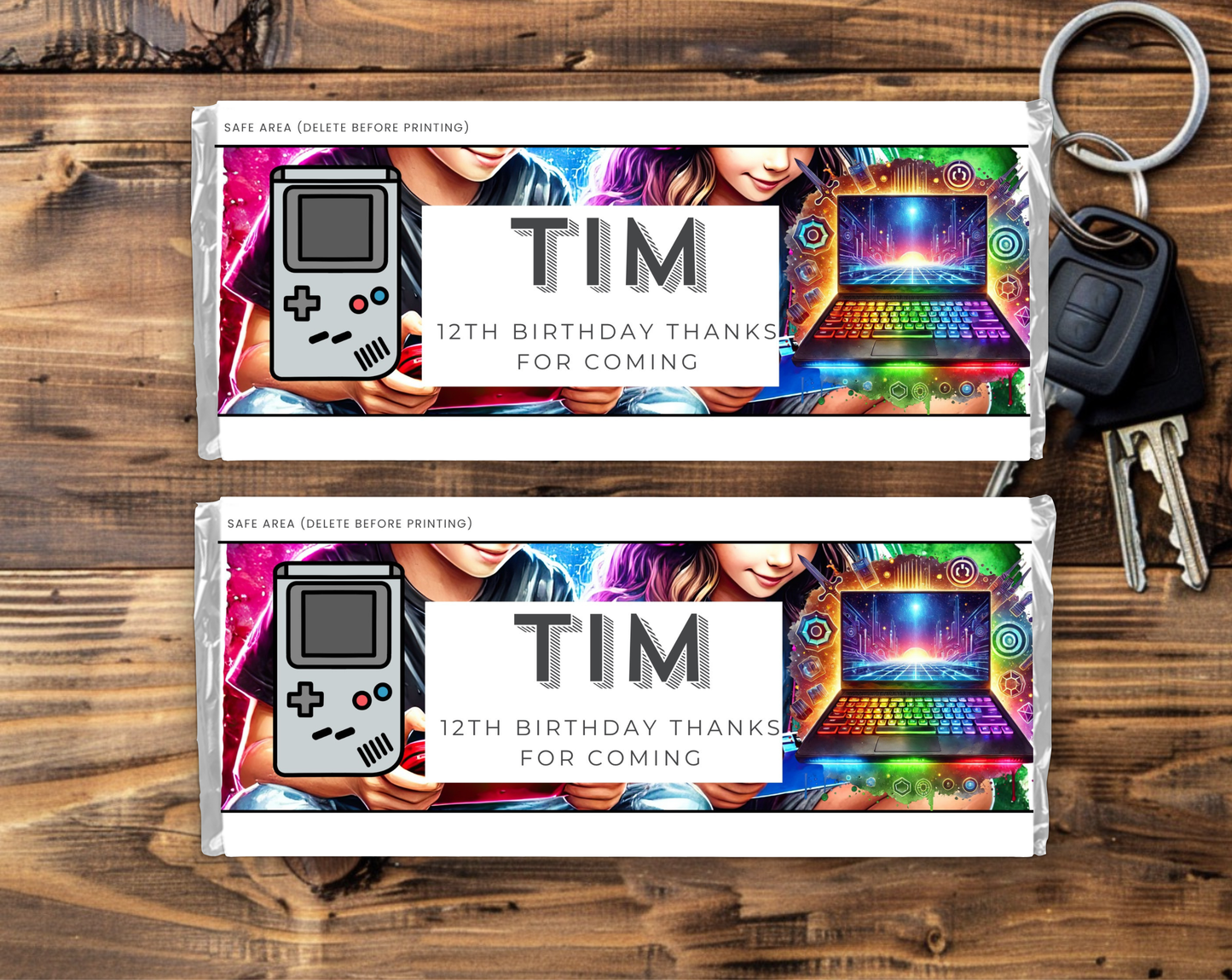 12th Birthday Chocolate Bar Wrapper Male