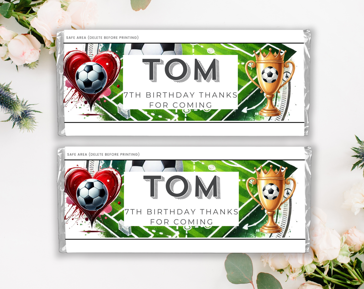 7th Birthday Chocolate Bar Wrapper