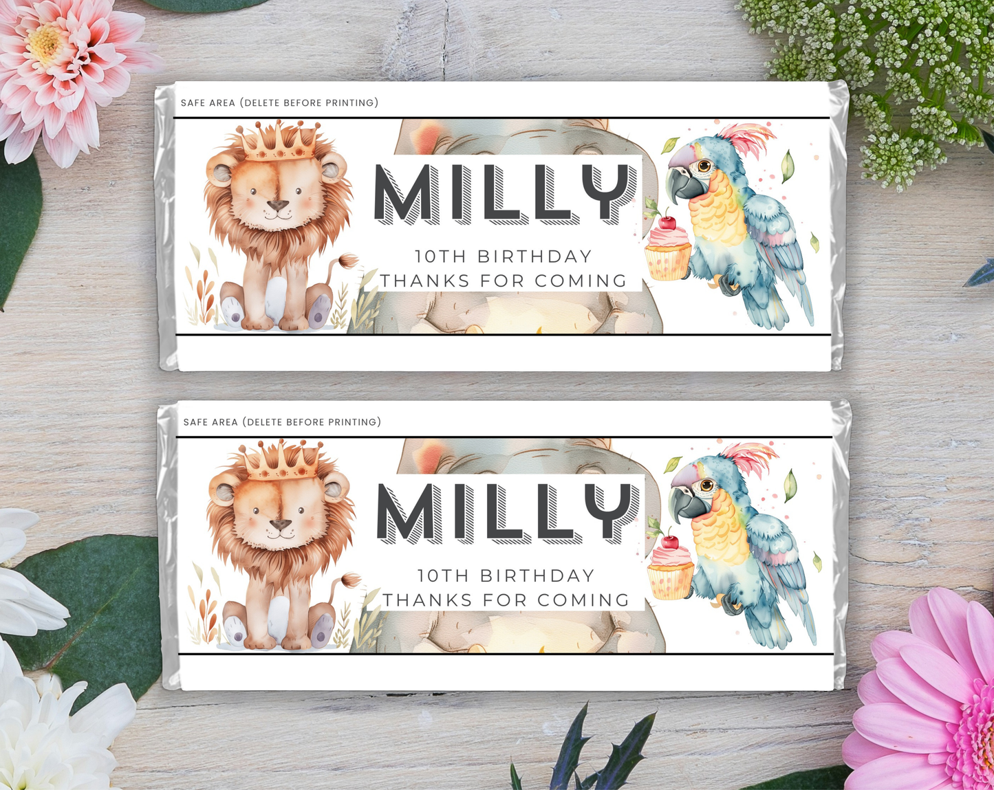 10th Birthday Chocolate Bar Wrapper