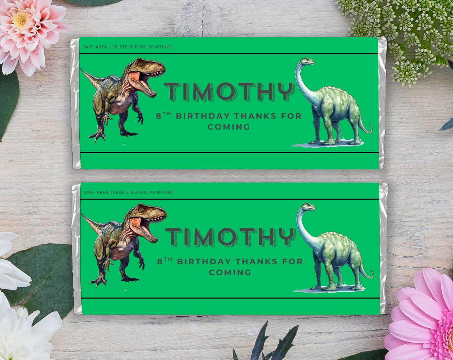 8th Birthday Chocolate Bar Wrapper Male