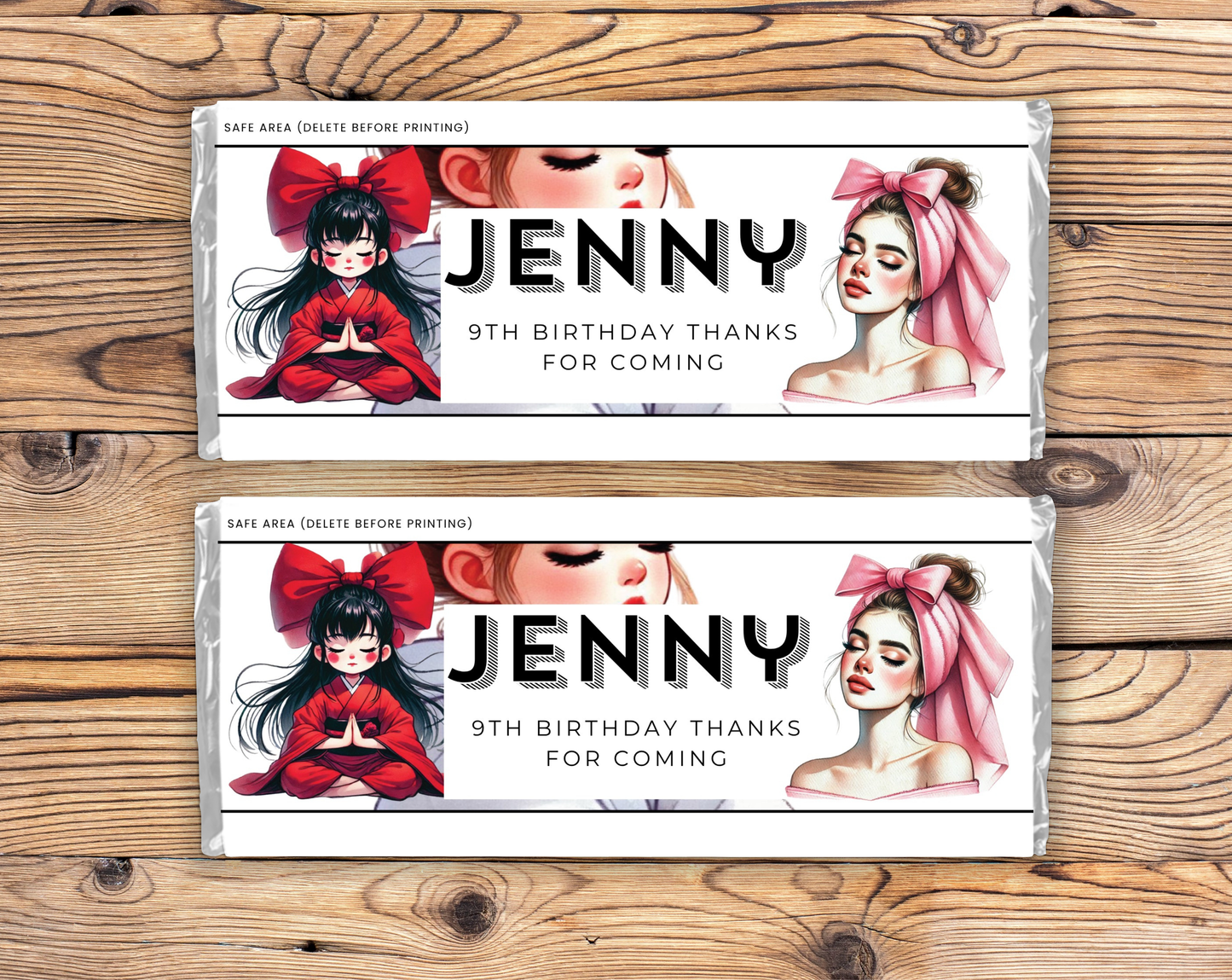 9th Birthday Chocolate Bar Wrapper Female