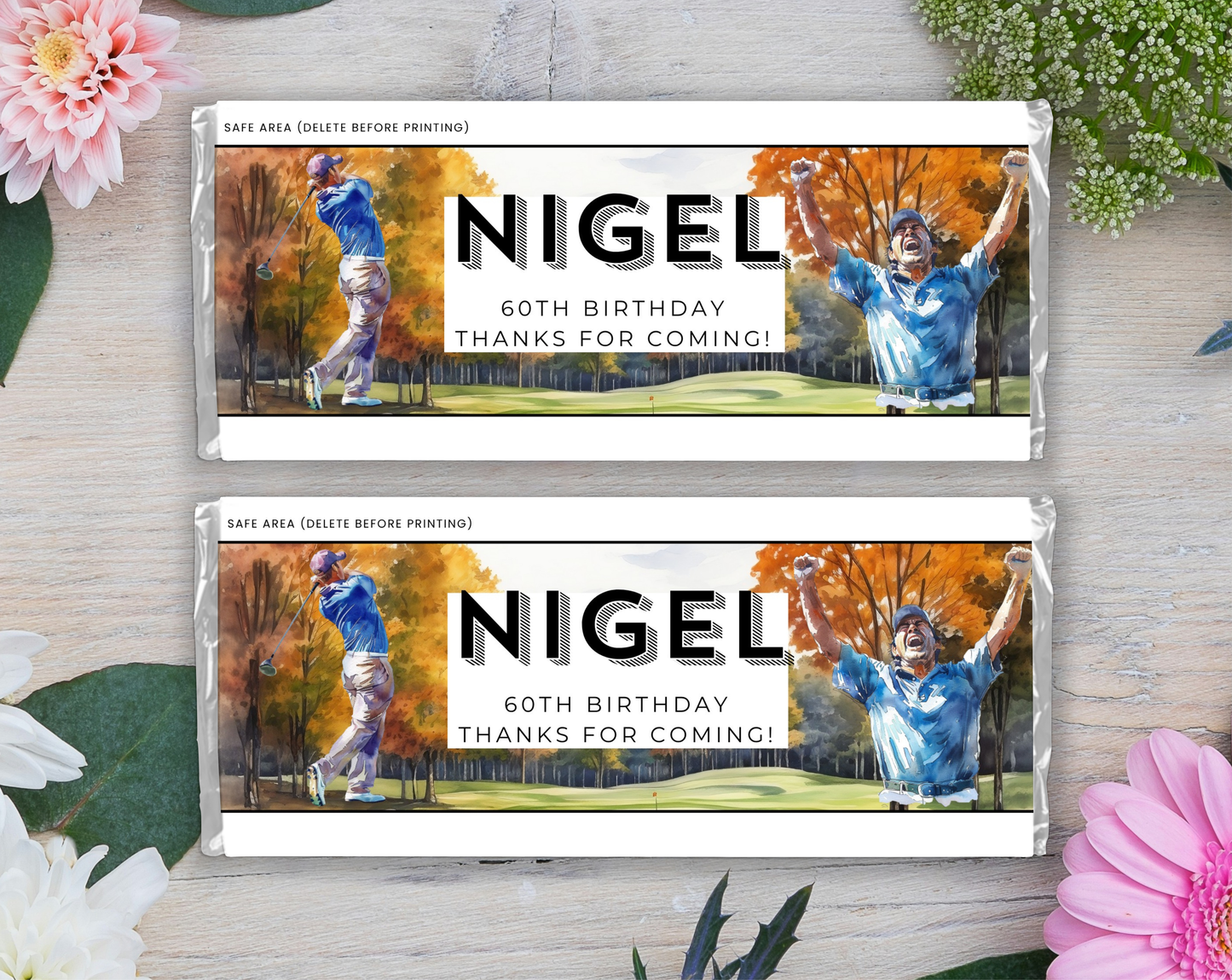60th Birthday Chocolate Bar Wrapper