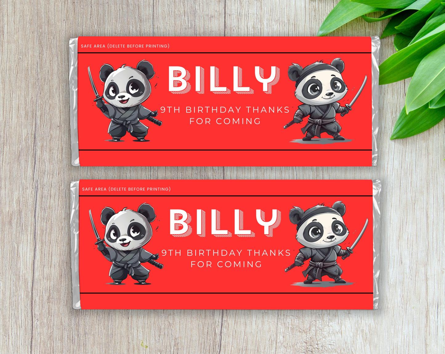 9th Birthday Chocolate Bar Wrapper