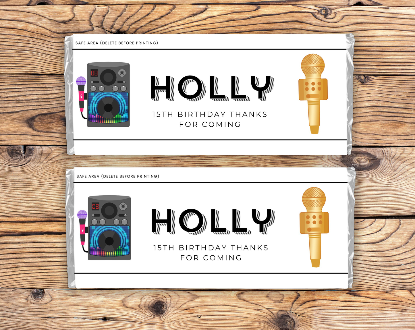 15th Birthday Chocolate Bar Wrapper