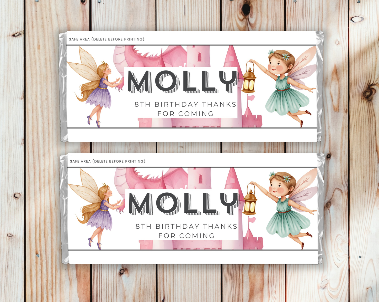 8th Birthday Chocolate Bar Wrapper