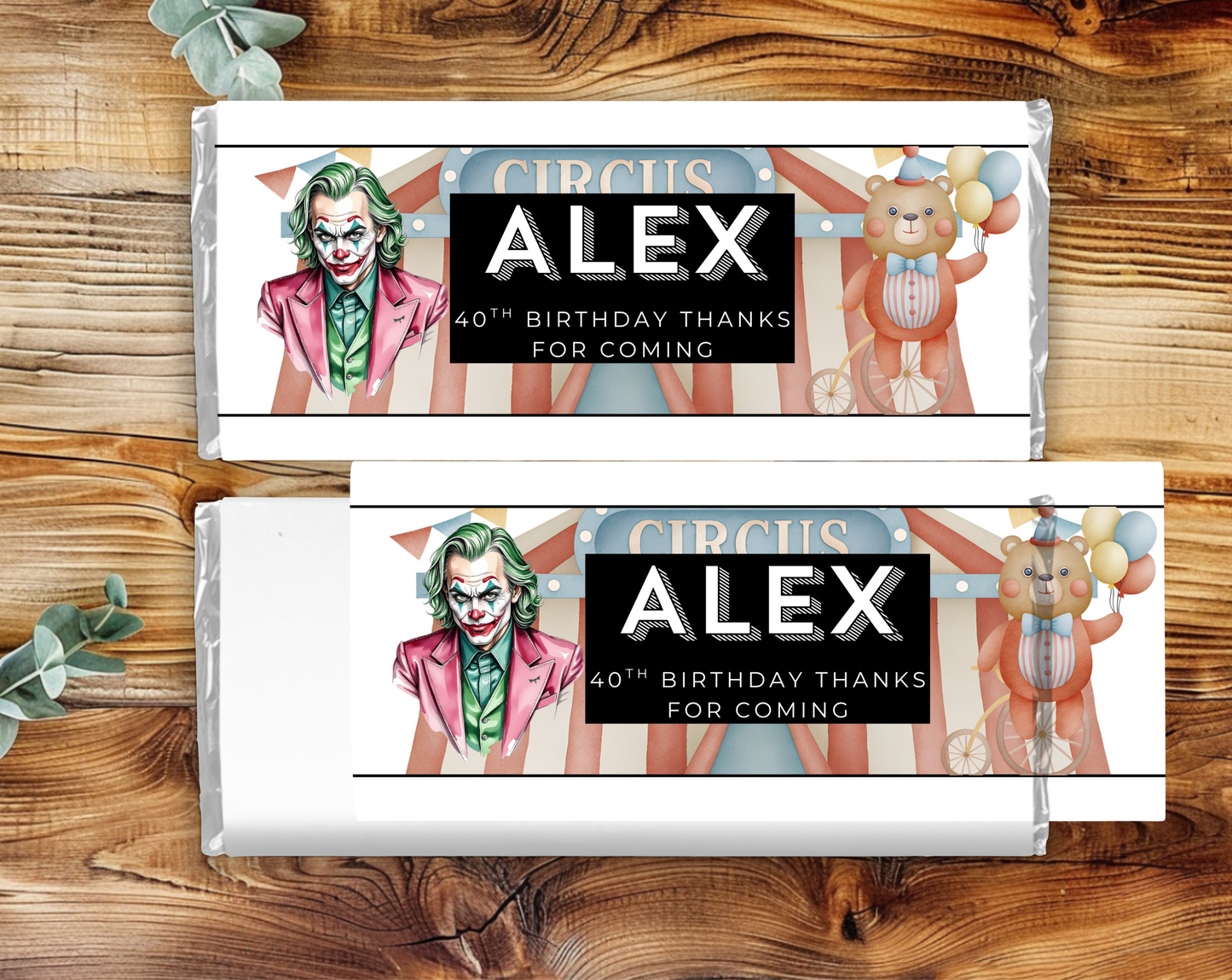 40th Birthday Chocolate Bar Wrapper Male