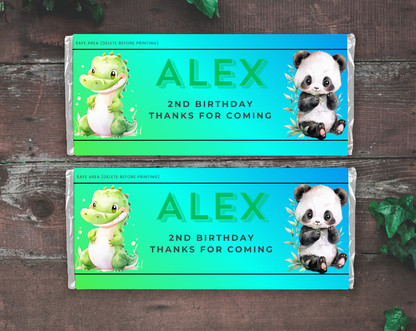 2nd Birthday Chocolate Bar Wrapper Male