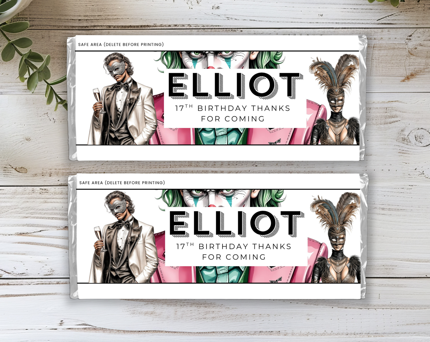 17th Birthday Chocolate Bar Wrapper Male