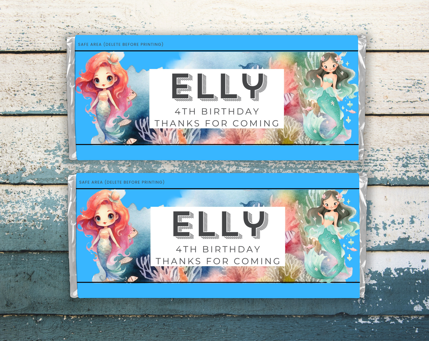 4th Birthday Chocolate Bar Wrapper