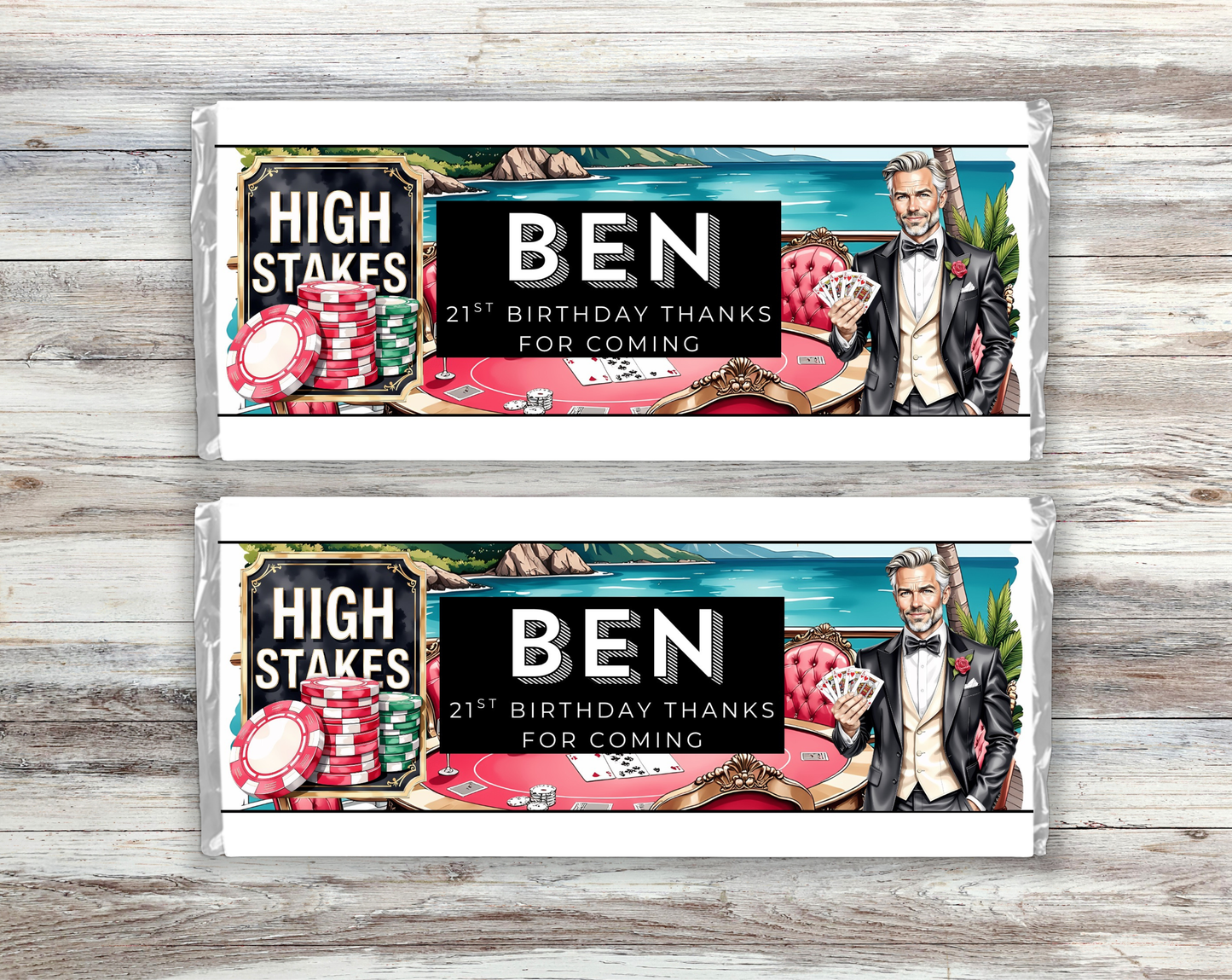 21st Birthday Chocolate Bar Wrapper Male