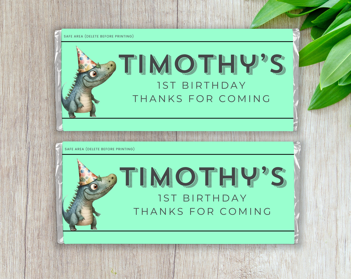 1st Birthday Chocolate Bar Wrapper Male