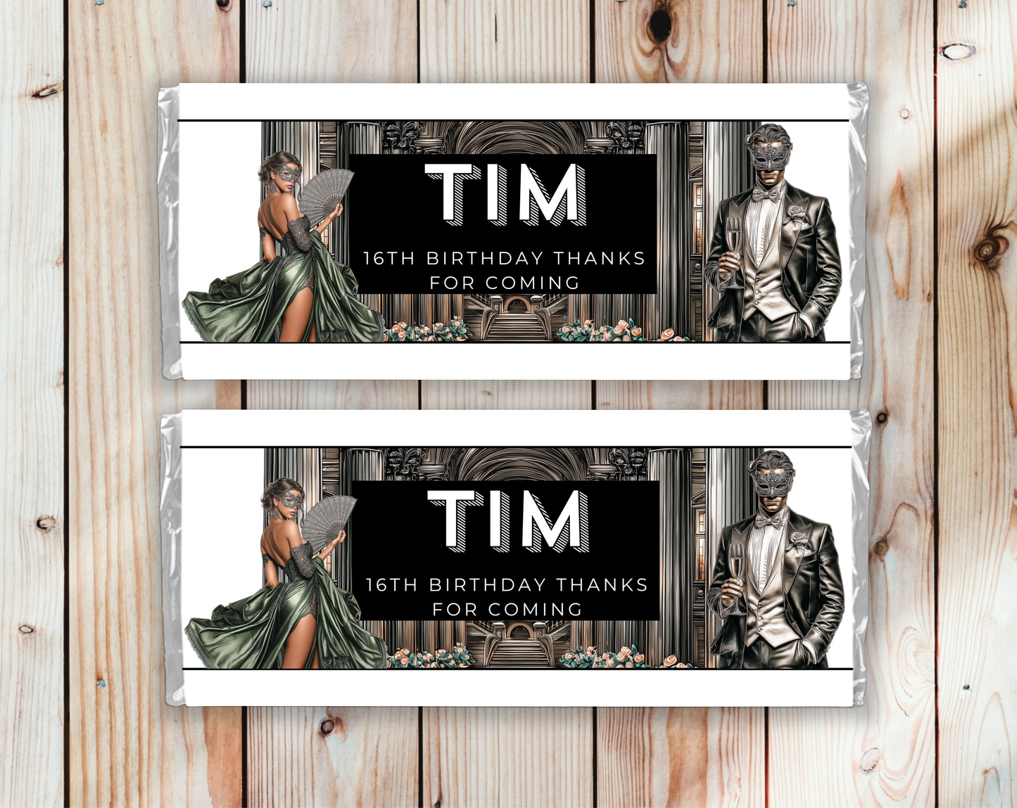 16th Birthday Chocolate Bar Wrapper Male