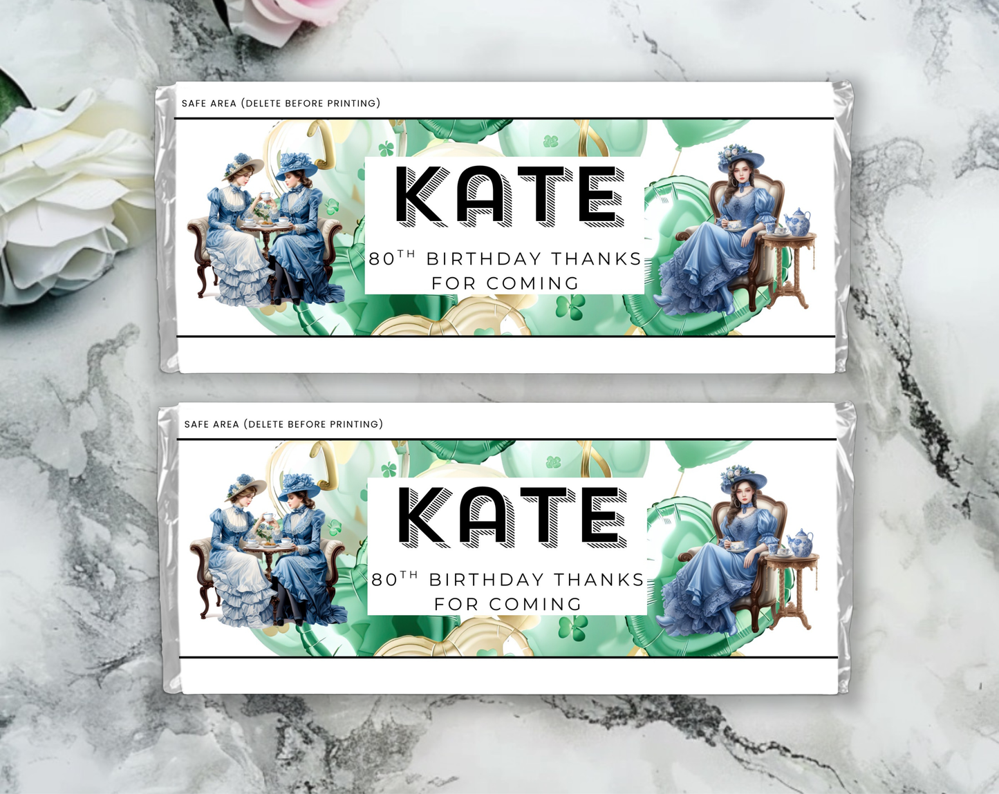 80th Birthday Chocolate Bar Wrapper