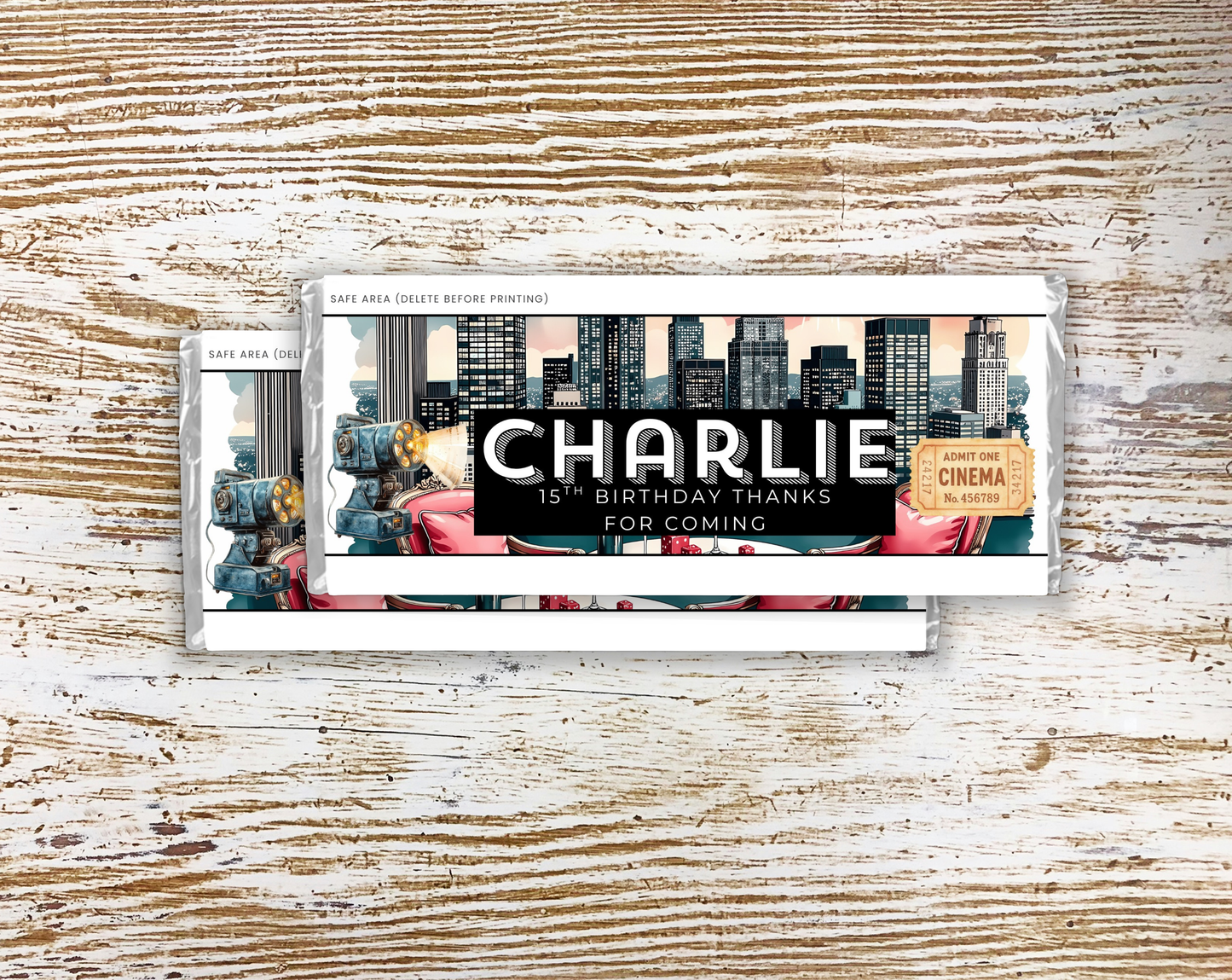 15th Birthday Chocolate Bar Wrapper Male