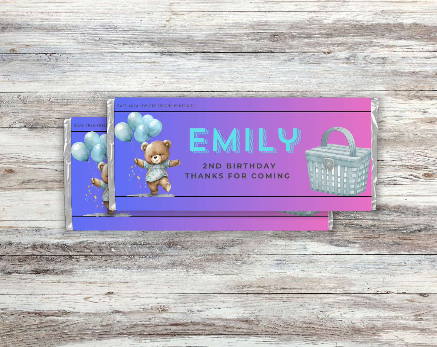 2nd Birthday Chocolate Bar Wrapper