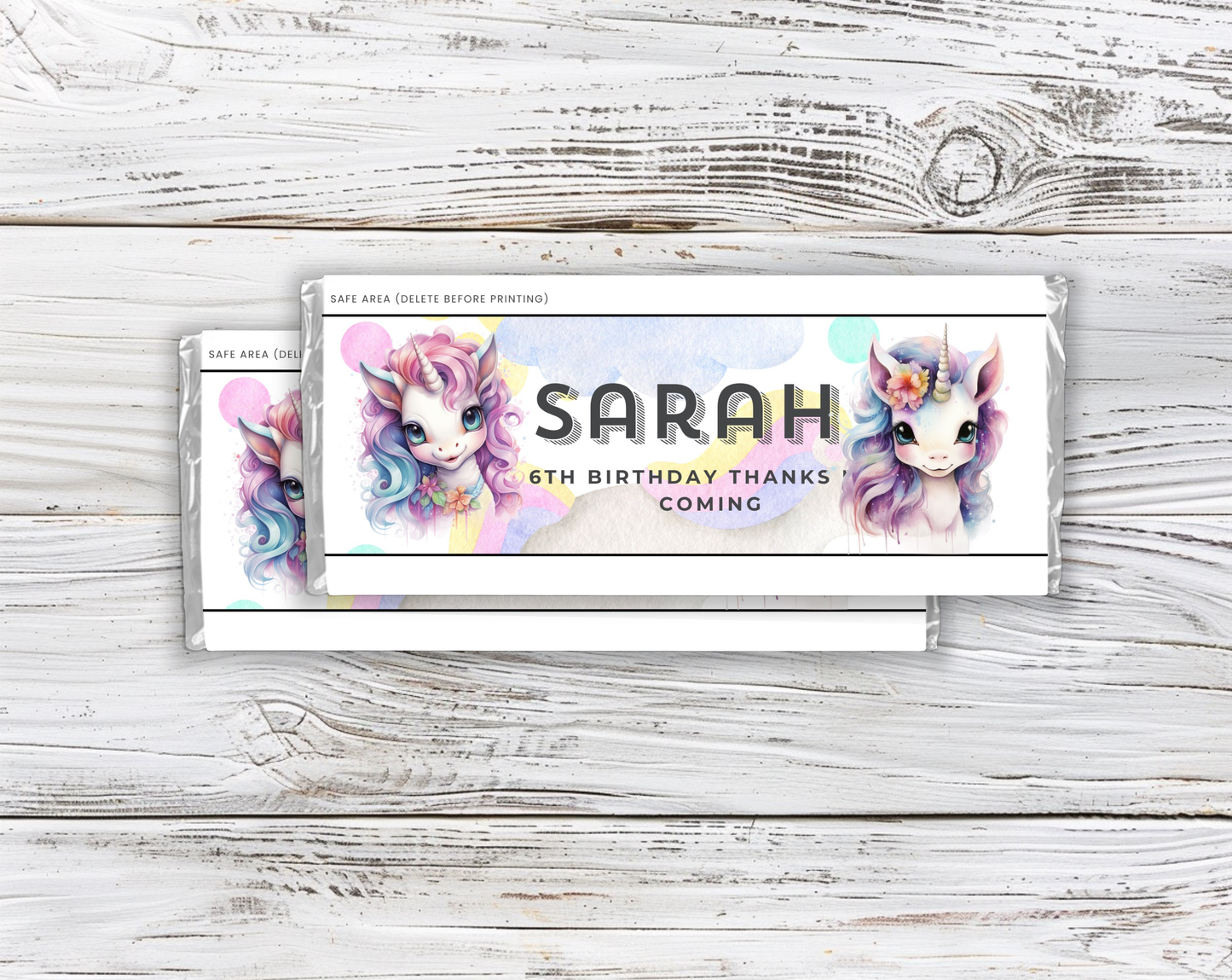 6th Birthday Chocolate Bar Wrapper Female