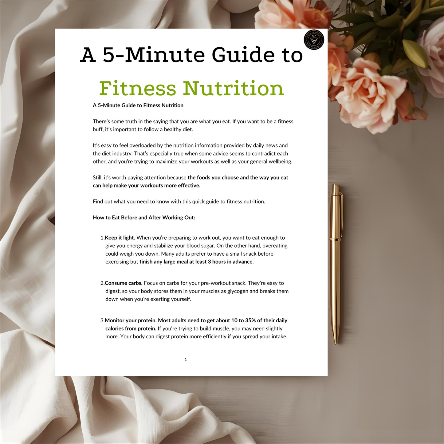 A Five-Minute Guide To Fitness Nutrition