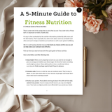 A Five-Minute Guide To Fitness Nutrition