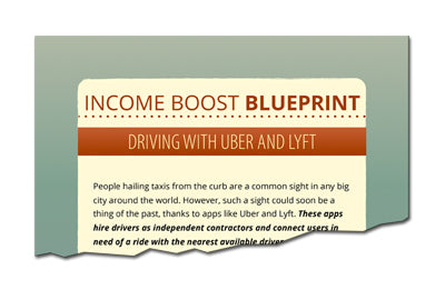 Income Boost Blueprint Driving With Uber and Lyft