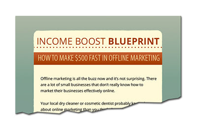Income Boost Blueprint How To Make $500 Fast In Offline Marketing