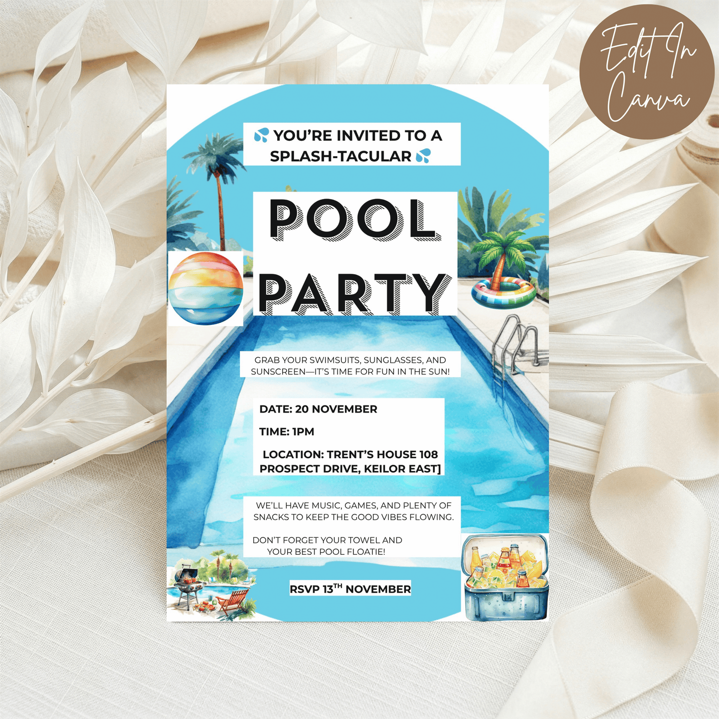 Pool Party Invitation