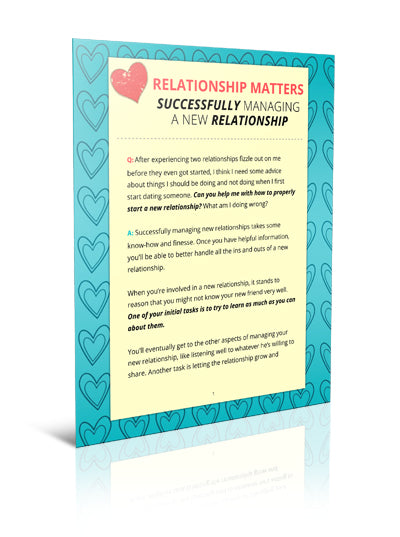 Relationship Matters Successfully Managing A New Relationship