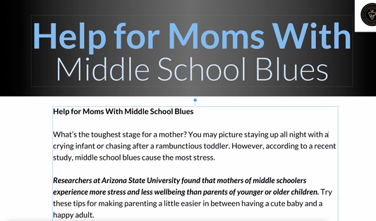 Help For Moms With Middle School Blues