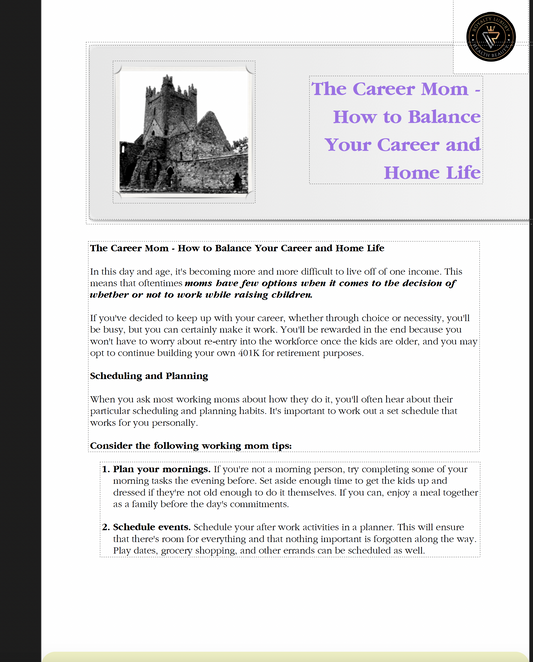 The Career Mom - How To Balance Your Career and Home Life
