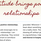 An image featuring text that emphasizes the theme of gratitude bringing positive relationships, with a focus on personal development and affirmations.
