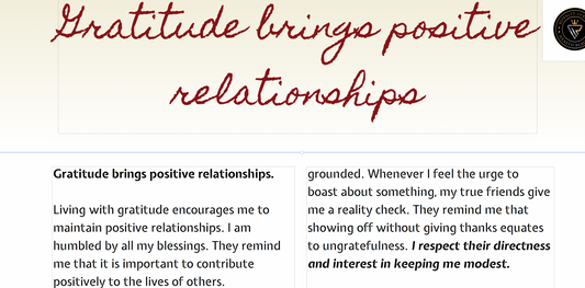 Gratitude Brings Positive Relationships Affirmation