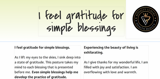 I Feel Gratitude For Simple Blessings Affirmation